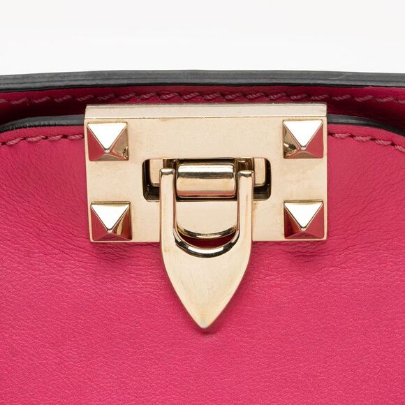 Valentino Calfskin Rockstud Double Handle Medium Tote - Picture 10 of 16